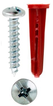 Picture of Brighton Best 079031 #10-12X1" Pan Head Slot Conical Plastic Anchor W/Screw Plain